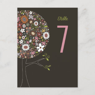 Kleurrijke lentebloemen chique Pop boomtafelnummer Briefkaart