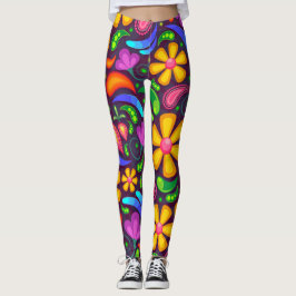 Kleurrijke lentebloemen leggings