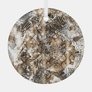 Kleurrijke Leopard Zebra camouflagepatroon Glas Ornament