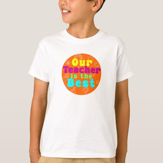 Kleurrijke leraar appreciatie circulaire t-shirt (Voorkant)