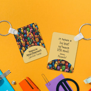 Kleurrijke leraar bijles waardering pen patroon sleutelhanger