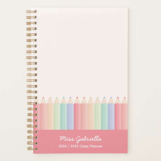 Kleurrijke leraar Custom Year Planner (Voorkant)