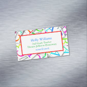 Kleurrijke leraar opvoeder professional magnetisch visitekaartje (Voorbeeld)