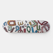 Kleurrijke letters en cijfers skateboard (Horizontaal)