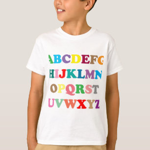 Kleurrijke letters van ABC T-shirt