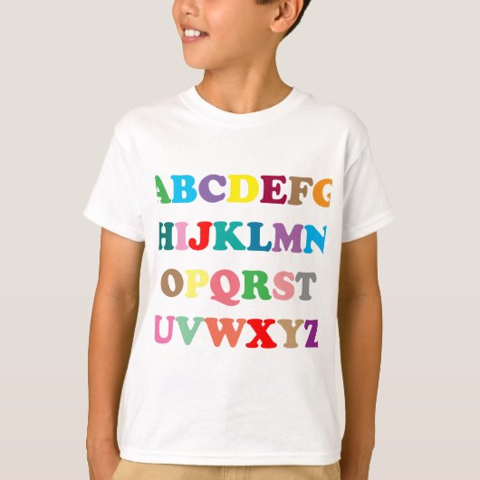 Kleurrijke letters van ABC T-shirt (Voorkant)