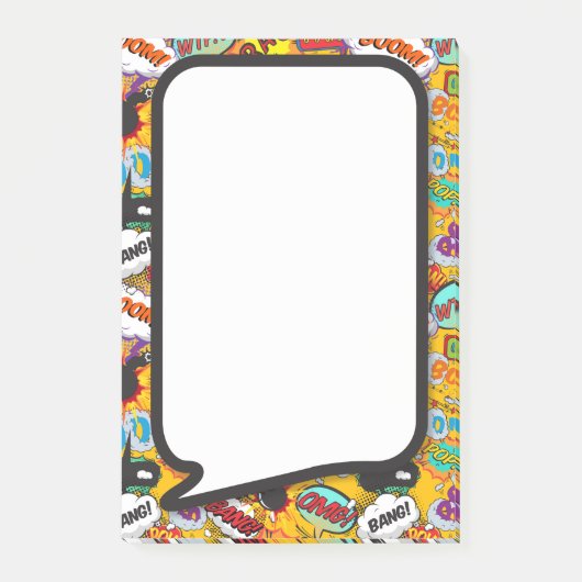 Kleurrijke Leuk Modern Comic Book Speech Bubble Post-it® Notes (Voorkant)