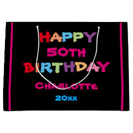 Kleurrijke Leuke Aangepaste Naam Jaar Datum Gelukk Groot Cadeauzakje