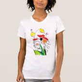 Kleurrijke leuke abstracte bloem Draagbare Kunst T-shirt (Voorkant)
