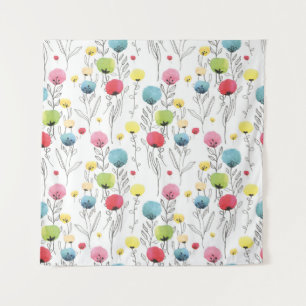 Kleurrijke, leuke, cirkelvormige ontwerpelementen wandkleed