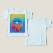 Kleurrijke Leuke Dier Print T-shirt (Ontwerp Voorkant & Achterkant)