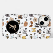 Kleurrijke Leuke Grappige Honden & Dog Paw Monogra Case-Mate iPhone Case (Achterkant (horizontaal))