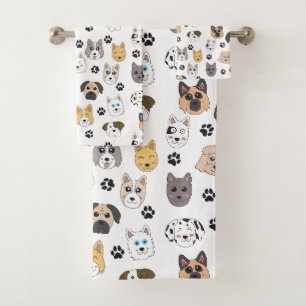 Kleurrijke Leuke Grappige Honden & Hond Paw Patroo Bad Handdoek