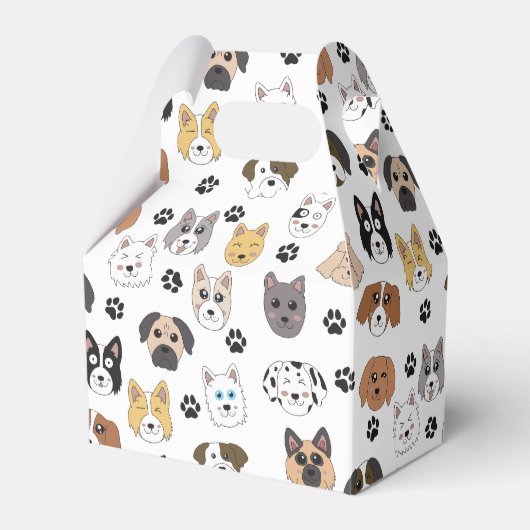 Kleurrijke Leuke Grappige Honden & Hond Paw Patroo Bedankdoosjes (Voorkant Zijde)