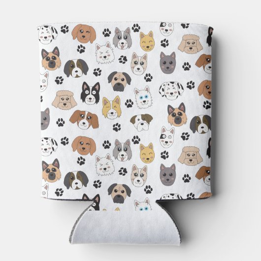 Kleurrijke Leuke Grappige Honden & Hond Paw Patroo Blikjeskoeler (Achterkant)