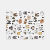 Kleurrijke Leuke Grappige Honden & Hond Paw Patroo Fleece Deken (Voorkant (Horizontaal))