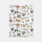 Kleurrijke Leuke Grappige Honden & Hond Paw Patroo Fleece Deken (Voorkant)