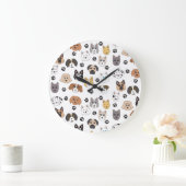 Kleurrijke Leuke Grappige Honden & Hond Paw Patroo Grote Klok (Huis)
