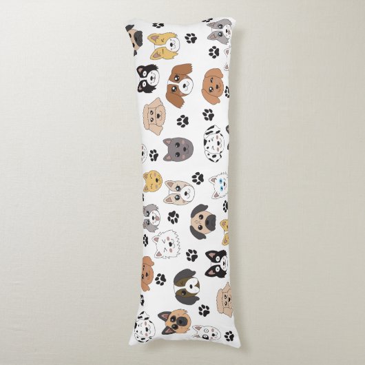 Kleurrijke Leuke Grappige Honden & Hond Paw Patroo Lichaamskussen (Voorkant Verticaal)
