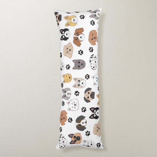 Kleurrijke Leuke Grappige Honden & Hond Paw Patroo Lichaamskussen (Achterkant (Verticaal))
