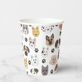 Kleurrijke Leuke Grappige Honden & Hond Paw Patroo Papieren Bekers (Rechts)