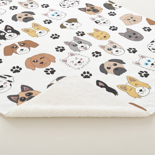 Kleurrijke Leuke Grappige Honden & Hond Paw Patroo Sherpa Deken (3/4)