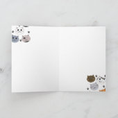 Kleurrijke Leuke Grappige Katten & Paw Patroon Kaart (Binnen)