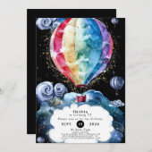 Kleurrijke leuke hete luchtballon verjaardag kaart (Voorkant / Achterkant)