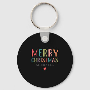 Kleurrijke Leuke Vrolijke Kerstman Matching Famili Sleutelhanger