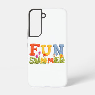 Kleurrijke Leuke Zomer Tekst met Bloemen Samsung Galaxy Hoesje