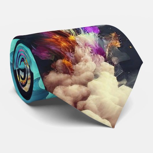 Kleurrijke levendige abstracte moderne stropdas va (Opgerold)