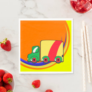 Kleurrijke Levendige Bezorgwagen Servet