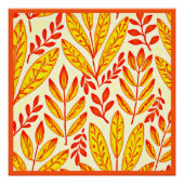 Kleurrijke levendige bladmozaïek bladeren patroon perfect poster (Voorkant)