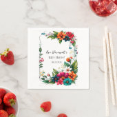 Kleurrijke levendige bloemen Baby in bloesemdouche Servet (Insitu)