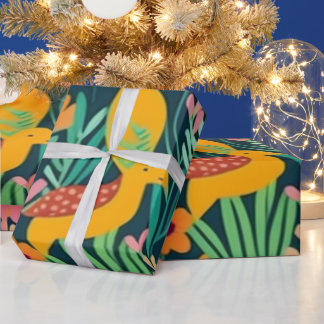 Kleurrijke levendige bloemen en vogels Wrapping Pa Cadeaupapier
