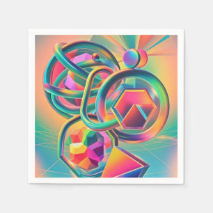 Kleurrijke, levendige en grillige abstracte kunstw servet