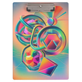 Kleurrijke levendige en grillige abstracte kunstwe klembord