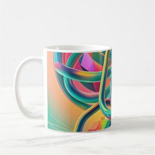 Kleurrijke levendige en grillige abstracte kunstwe koffiemok