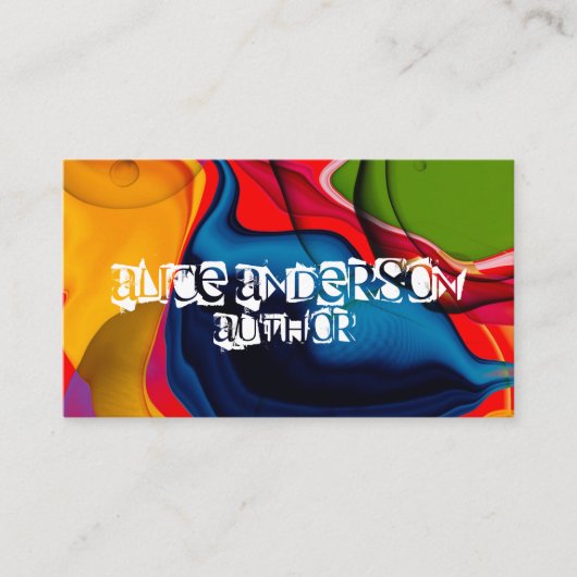 Kleurrijke levendige moderne abstracte levendige v visitekaartje (Voorkant)