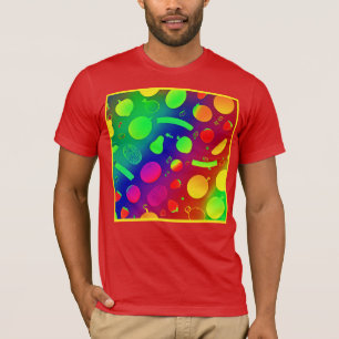 Kleurrijke Levendige Neon Fruits Pattern Art T-shirt