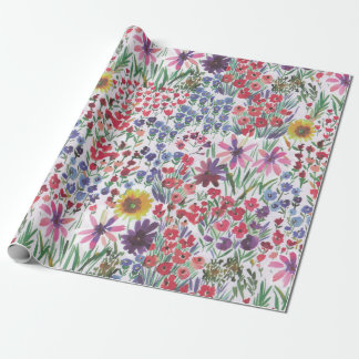 Kleurrijke levendige Waterverf Floral botanisch Cadeaupapier