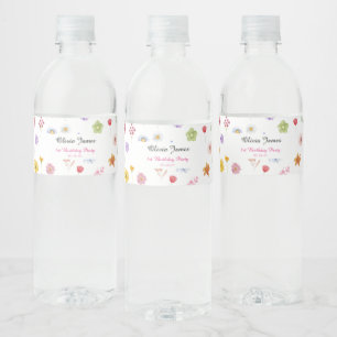 Kleurrijke & Levendige Wildflower Waterfles Label Waterfles Etiket