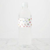 Kleurrijke & Levendige Wildflower Waterfles Label Waterfles Etiket (Achterkant)