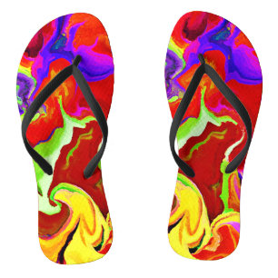 Kleurrijke Levensechte Abstracte Patronen Teenslippers