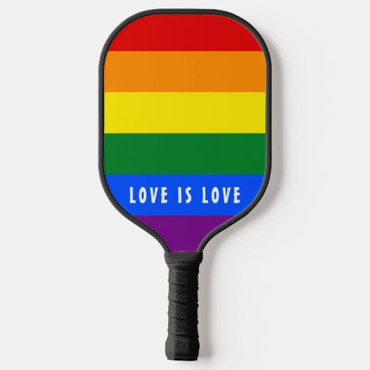 Kleurrijke LGBT Rainbow Gay Pride Flag Aangepaste  Pickleball Paddle (Achterkant)
