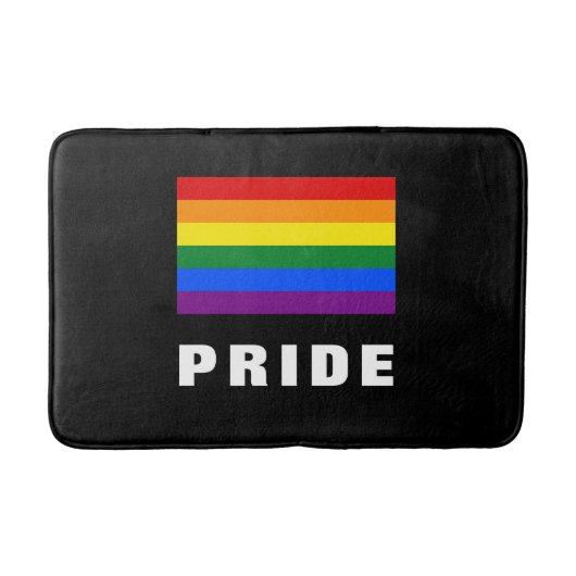 Kleurrijke LGBTQ Rainbow Gay Pride Flag Aangepaste Badmat (Voorkant)