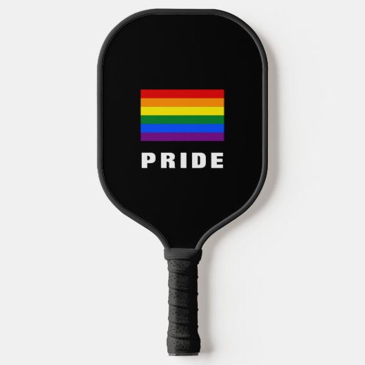 Kleurrijke LGBTQ Rainbow Gay Pride Flag Aangepaste Pickleball Paddle (Voorkant)