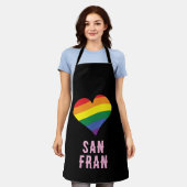 Kleurrijke LGBTQ + Rainbow HEART Pride Aangepaste  Schort (Gedragen)