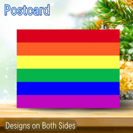 Kleurrijke LGBTQ+ Regenboogvlag 2 Zijkant Ontwerpe Briefkaart