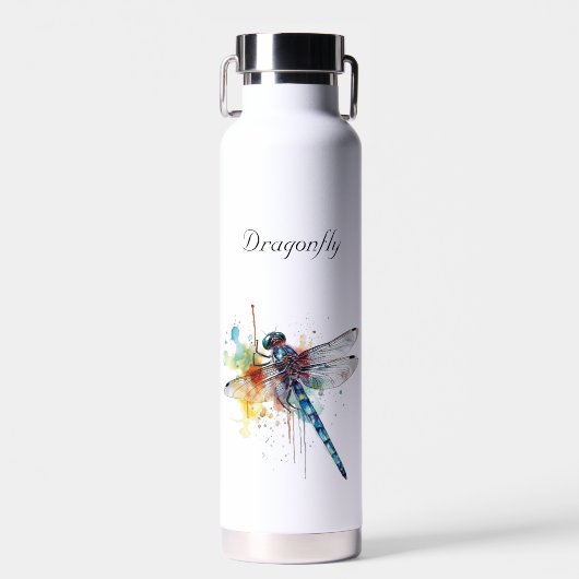 Kleurrijke libel aanpasbaar waterfles (Voorkant)